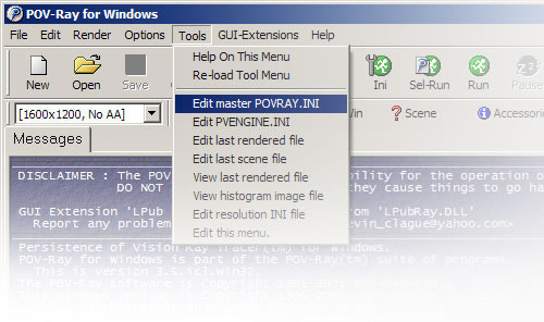 Editing the master POVRAY.INI