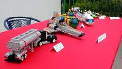 A few of the physical models which correspond to LDraw rendered posters are also on display.